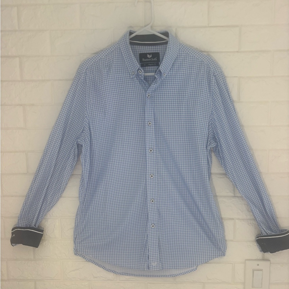 Mens Buttercloth Button Down Shirt Regular Fit Size Medium